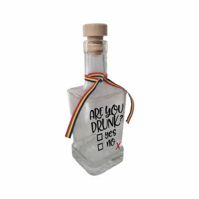 Are you drunk, sticla cu mesaj patrata, 250 ml, model divgs318 01